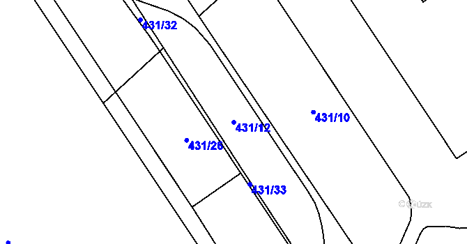 Parcela st. 431/12 v KÚ Nošovice, Katastrální mapa