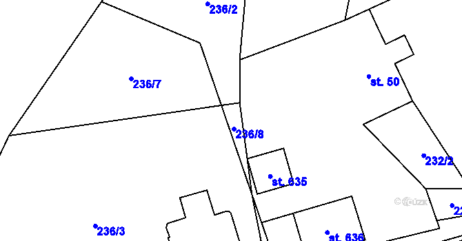 Parcela st. 236/8 v KÚ Nošovice, Katastrální mapa
