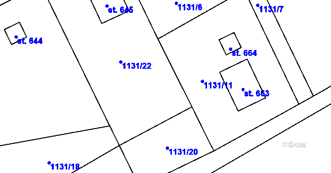 Parcela st. 1131/24 v KÚ Nošovice, Katastrální mapa