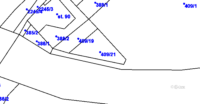 Parcela st. 409/21 v KÚ Nošovice, Katastrální mapa