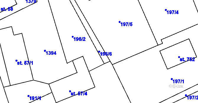 Parcela st. 196/6 v KÚ Nošovice, Katastrální mapa