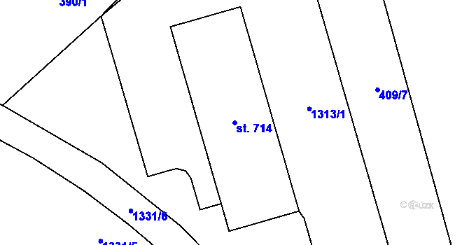 Parcela st. 714 v KÚ Nošovice, Katastrální mapa