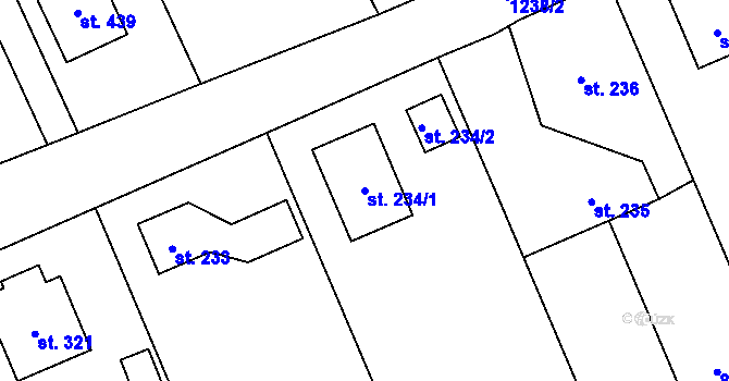 Parcela st. 234/1 v KÚ Nošovice, Katastrální mapa