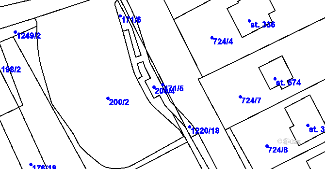 Parcela st. 171/5 v KÚ Nošovice, Katastrální mapa
