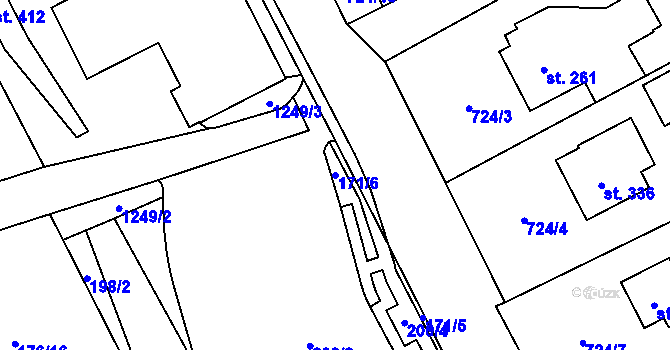 Parcela st. 171/6 v KÚ Nošovice, Katastrální mapa