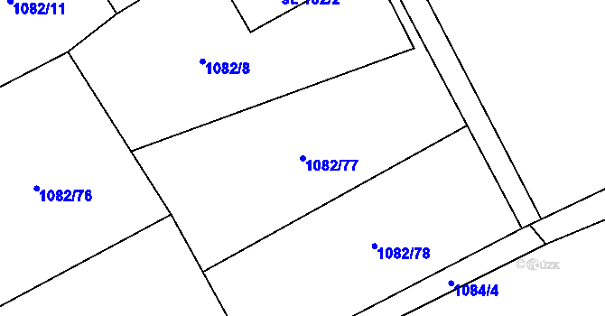 Parcela st. 1082/77 v KÚ Nošovice, Katastrální mapa