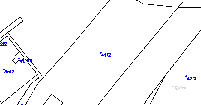 Parcela st. 41/2 v KÚ Nouzov u Dymokur, Katastrální mapa