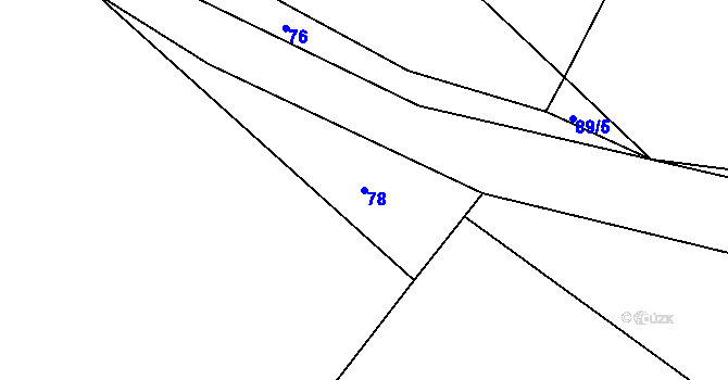 Parcela st. 78 v KÚ Nouzov u Dymokur, Katastrální mapa