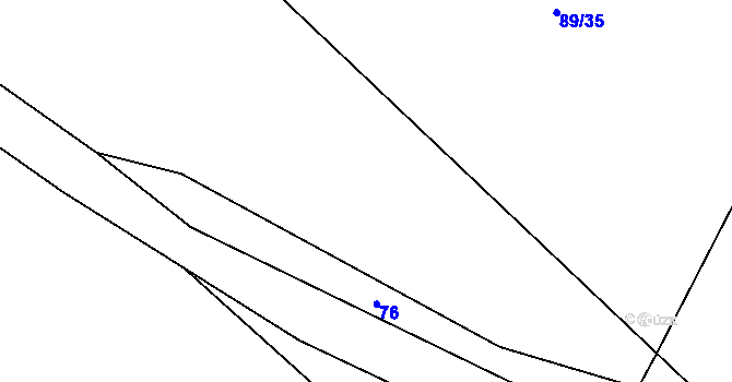 Parcela st. 89/3 v KÚ Nouzov u Dymokur, Katastrální mapa