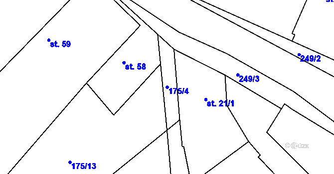 Parcela st. 175/4 v KÚ Nouzov u Dymokur, Katastrální mapa