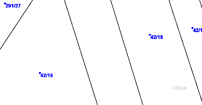 Parcela st. 42/8 v KÚ Nouzov u Dymokur, Katastrální mapa