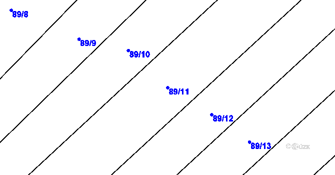 Parcela st. 89/11 v KÚ Nouzov u Dymokur, Katastrální mapa