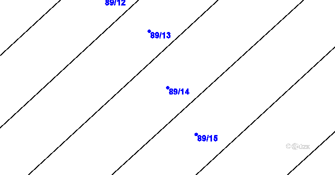Parcela st. 89/14 v KÚ Nouzov u Dymokur, Katastrální mapa