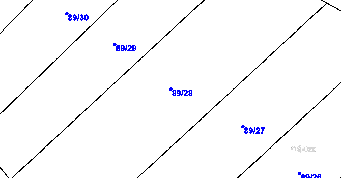 Parcela st. 89/28 v KÚ Nouzov u Dymokur, Katastrální mapa
