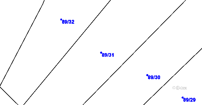 Parcela st. 89/31 v KÚ Nouzov u Dymokur, Katastrální mapa