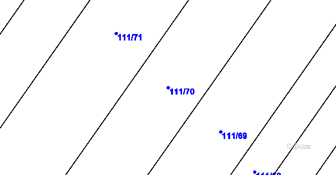 Parcela st. 111/70 v KÚ Nouzov u Dymokur, Katastrální mapa