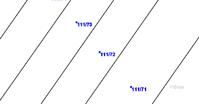 Parcela st. 111/72 v KÚ Nouzov u Dymokur, Katastrální mapa