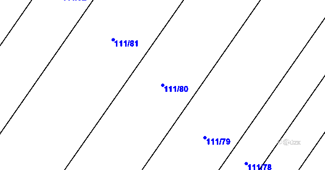 Parcela st. 111/80 v KÚ Nouzov u Dymokur, Katastrální mapa