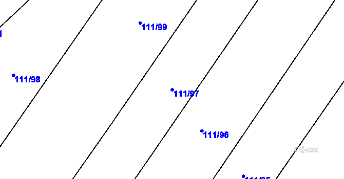 Parcela st. 111/97 v KÚ Nouzov u Dymokur, Katastrální mapa