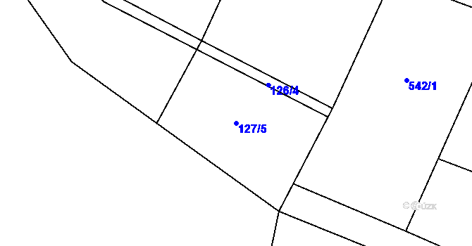 Parcela st. 127/5 v KÚ Nouzov u Dymokur, Katastrální mapa