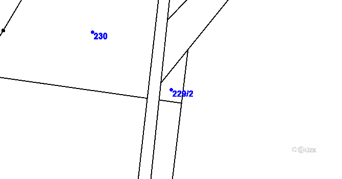 Parcela st. 229/2 v KÚ Nouzov u Dymokur, Katastrální mapa