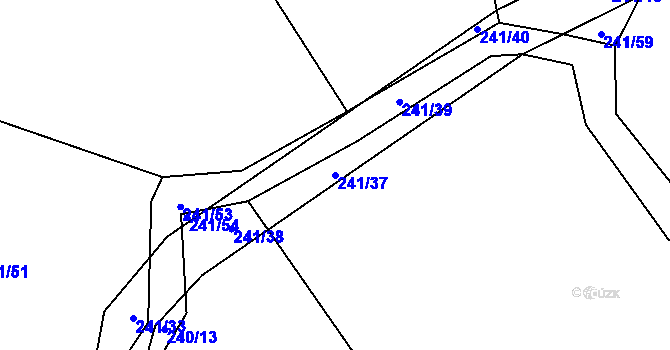 Parcela st. 241/37 v KÚ Nouzov u Dymokur, Katastrální mapa