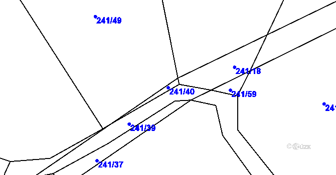 Parcela st. 241/40 v KÚ Nouzov u Dymokur, Katastrální mapa