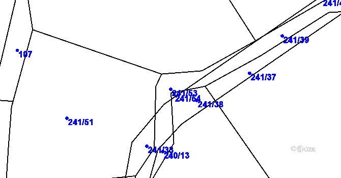 Parcela st. 241/53 v KÚ Nouzov u Dymokur, Katastrální mapa