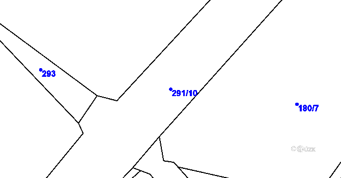 Parcela st. 291/10 v KÚ Nouzov u Dymokur, Katastrální mapa