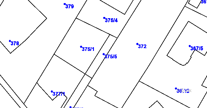 Parcela st. 375/5 v KÚ Nová Bělá, Katastrální mapa