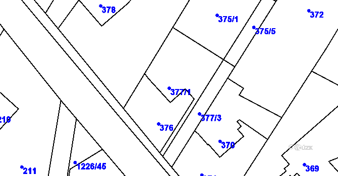 Parcela st. 377/1 v KÚ Nová Bělá, Katastrální mapa