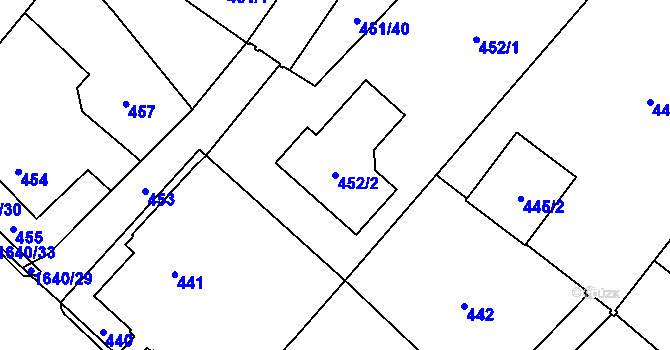 Parcela st. 452/2 v KÚ Nová Bělá, Katastrální mapa