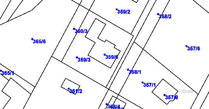 Parcela st. 359/6 v KÚ Nová Bělá, Katastrální mapa