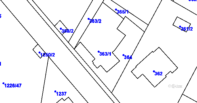 Parcela st. 363/1 v KÚ Nová Bělá, Katastrální mapa