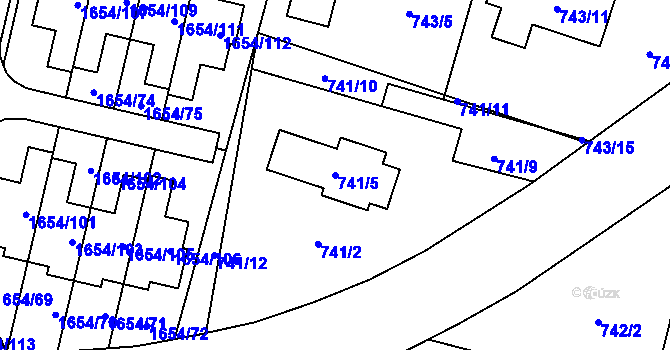 Parcela st. 741/5 v KÚ Nová Bělá, Katastrální mapa
