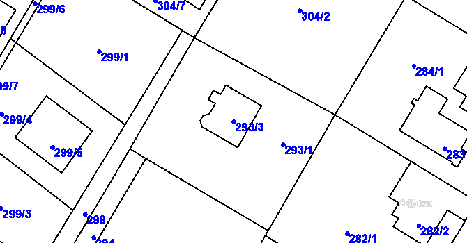 Parcela st. 293/3 v KÚ Nová Bělá, Katastrální mapa