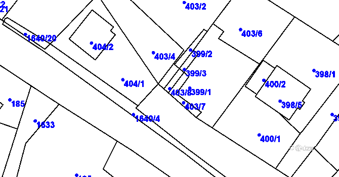 Parcela st. 403/8 v KÚ Nová Bělá, Katastrální mapa