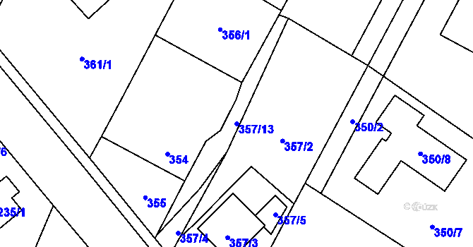 Parcela st. 357/13 v KÚ Nová Bělá, Katastrální mapa