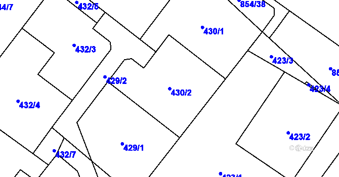 Parcela st. 430/2 v KÚ Nová Bělá, Katastrální mapa