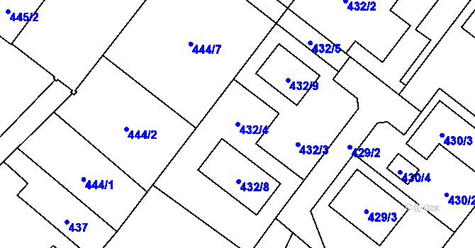 Parcela st. 432/4 v KÚ Nová Bělá, Katastrální mapa