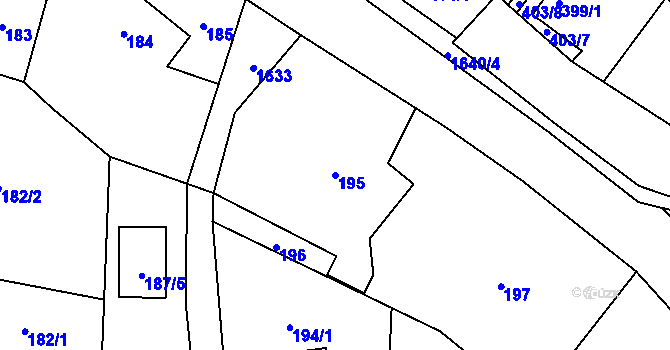 Parcela st. 195 v KÚ Nová Bělá, Katastrální mapa
