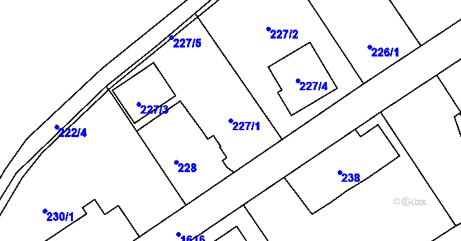 Parcela st. 227/1 v KÚ Nová Bělá, Katastrální mapa