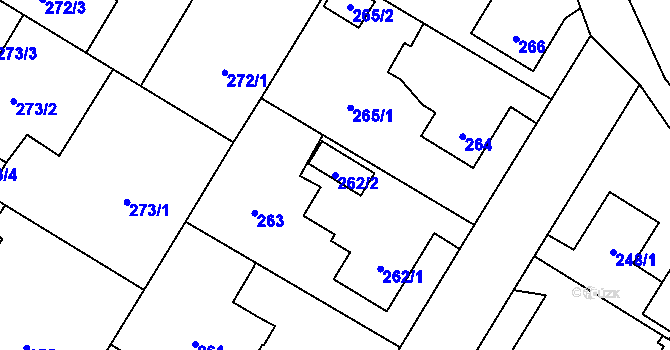 Parcela st. 262/2 v KÚ Nová Bělá, Katastrální mapa