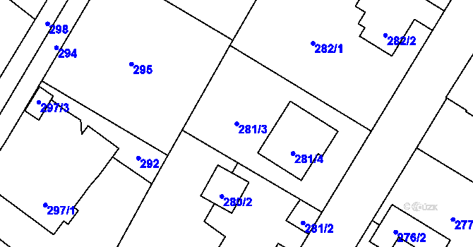 Parcela st. 281/3 v KÚ Nová Bělá, Katastrální mapa