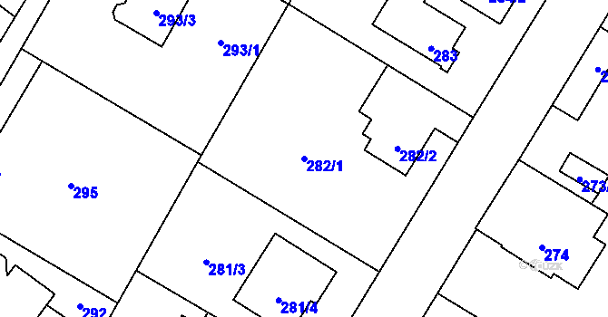 Parcela st. 282/1 v KÚ Nová Bělá, Katastrální mapa
