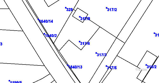 Parcela st. 317/6 v KÚ Nová Bělá, Katastrální mapa