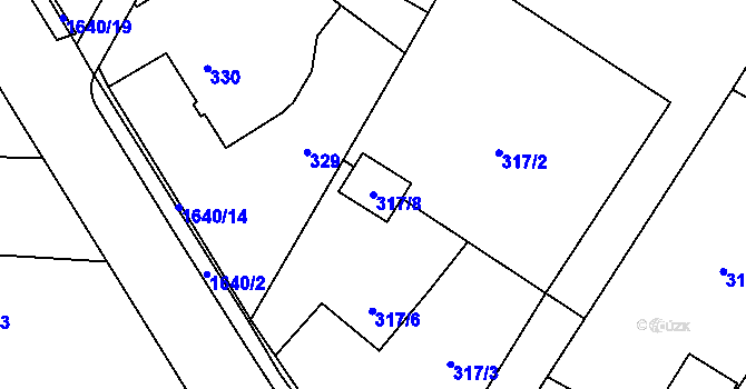 Parcela st. 317/8 v KÚ Nová Bělá, Katastrální mapa