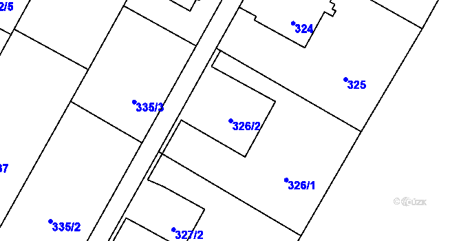 Parcela st. 326/2 v KÚ Nová Bělá, Katastrální mapa