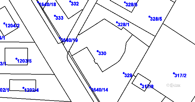 Parcela st. 330 v KÚ Nová Bělá, Katastrální mapa