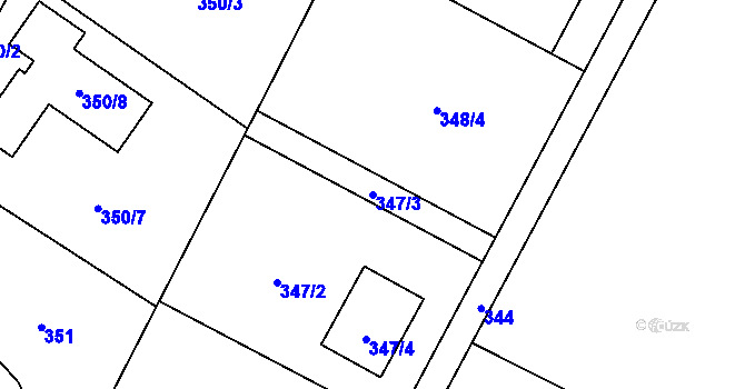 Parcela st. 347/3 v KÚ Nová Bělá, Katastrální mapa
